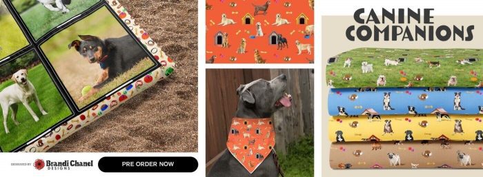 Canine Companions Furry Friends Cotton Panel B
