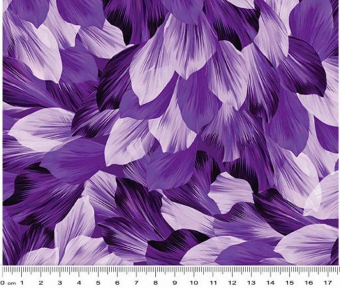 Fat Quarter - Petal Paradise - Purple Packed Petal Cotton Fabric