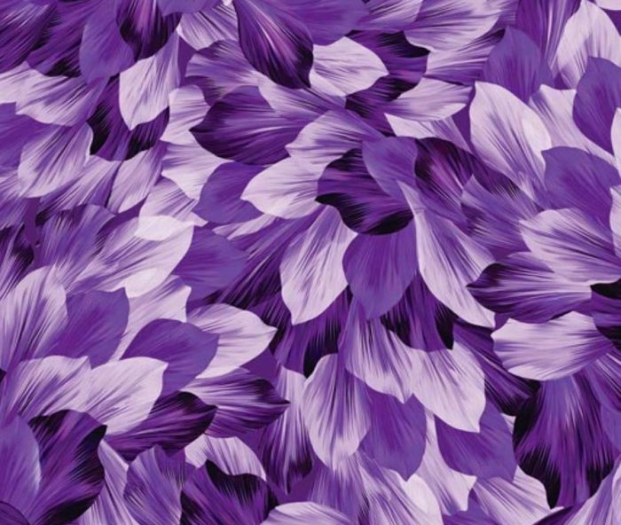 Fat Quarter - Petal Paradise - Purple Packed Petal Cotton Fabric