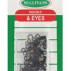 Sullivans Black Hooks and Eyes Size 2 (11mm)