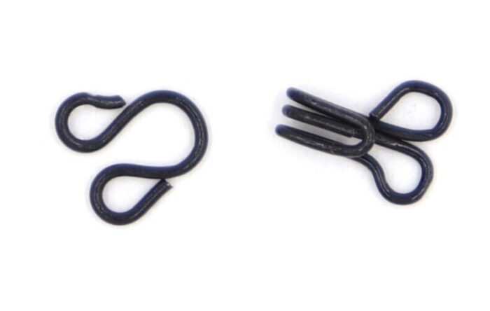 Sullivans Black Hooks and Eyes Size 2 (11mm)