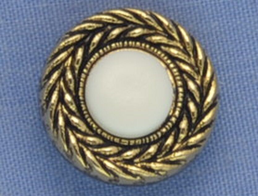 15mm White / Gold Shank Button (x 3 buttons)
