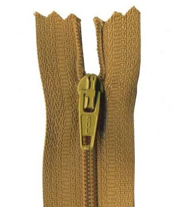 18cm Antique Brown Dress Zip