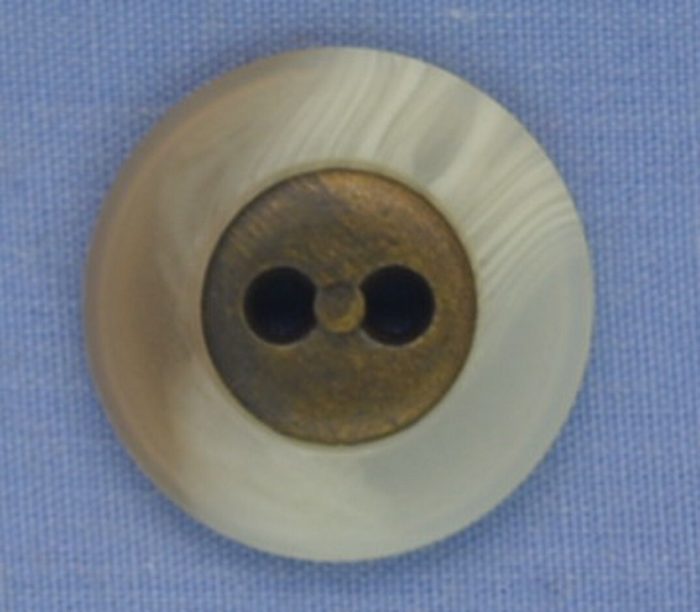 20mm Mottled Cream / Bronze 2 Hole Button (per button)
