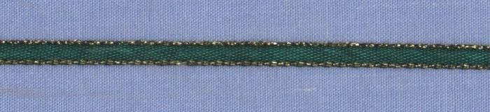 3mm Bottle Green / Gold Edged Ribbon (x 2 metres)