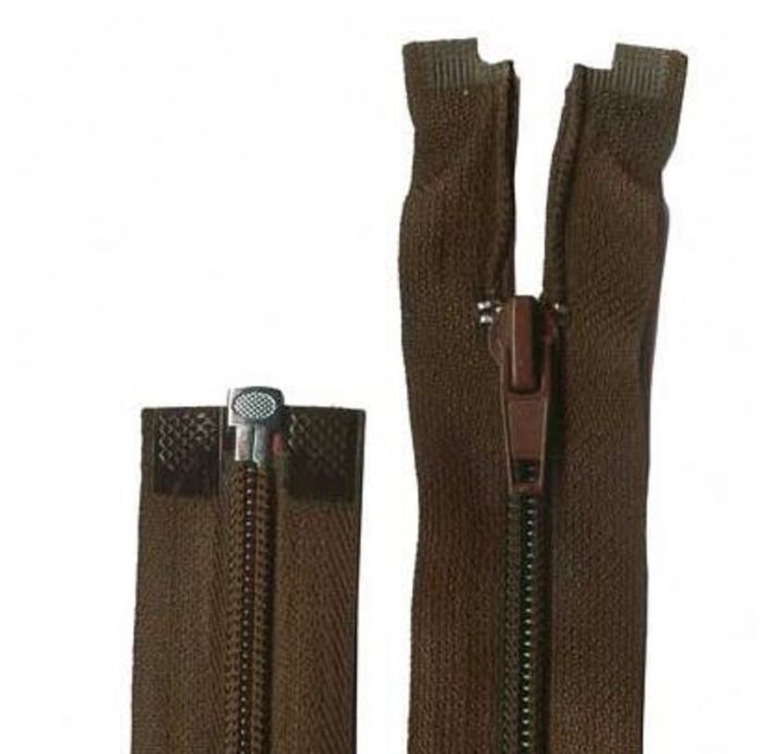 40cm Chocolate Open End Zip