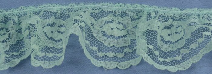 45mm Mint Green Nylon Gathered Lace (per metre)