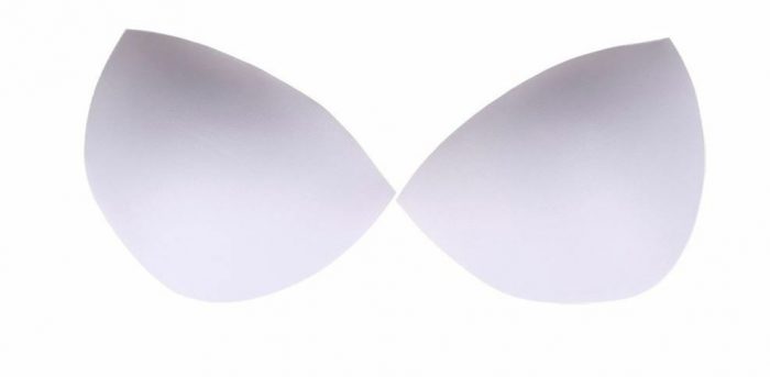 Small White Half Moon Foam Bra / Bikini Inserts (2 Pack)
