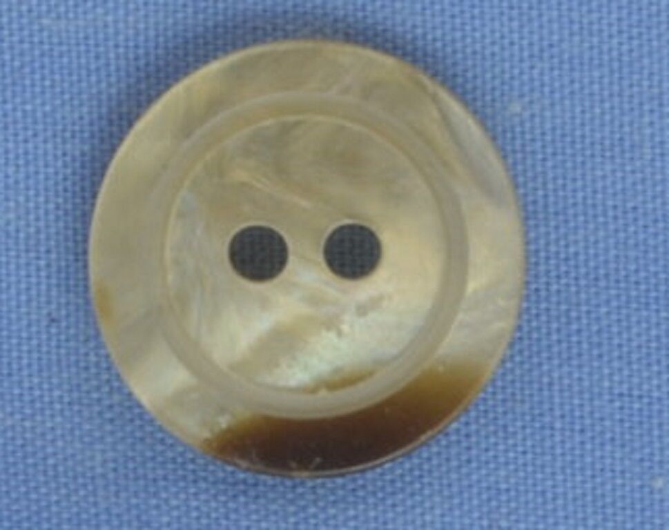 15mm Brown / Cream 2 Hole Button (per button)