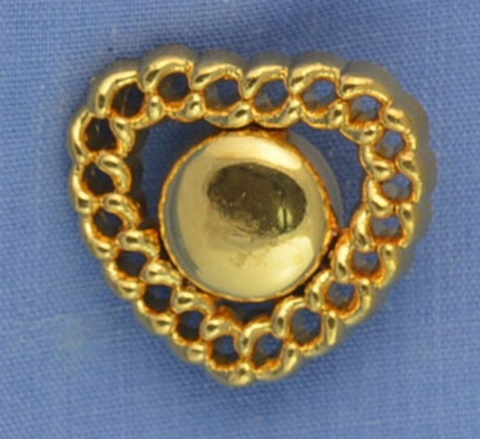 22mm Heart Shaped Gold Shank Button (x 3 buttons)