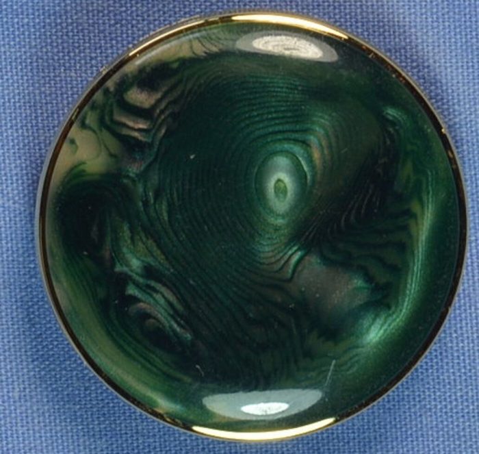 28mm Green / Gold Shank Button