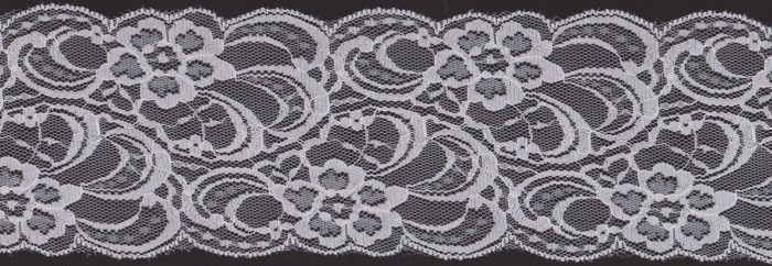 90mm Off White (with the tiniest hint of pink) Nylon Lace Edging (x 7.5 metres)