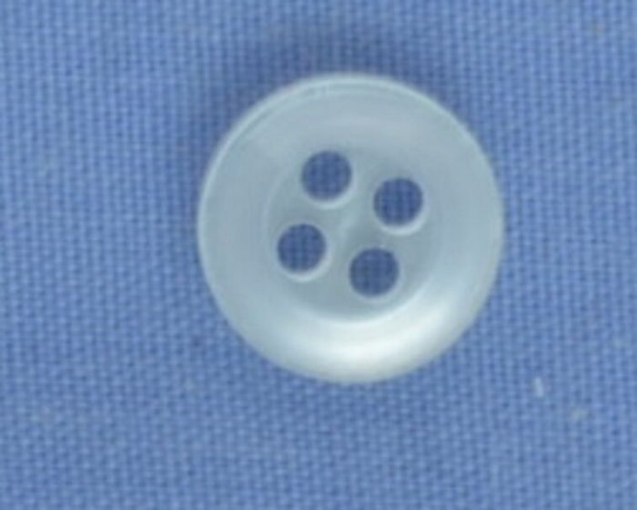 9mm White 4 Hole Button (x 5 buttons)