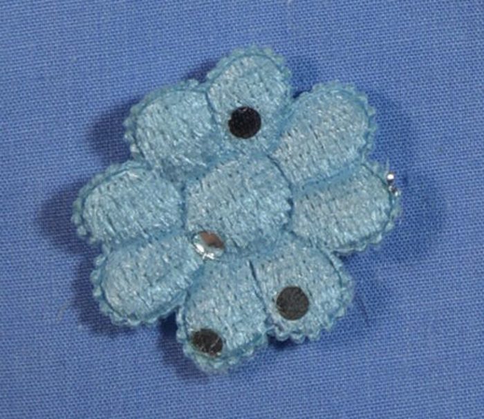 Blue Sparkle Flower Motif