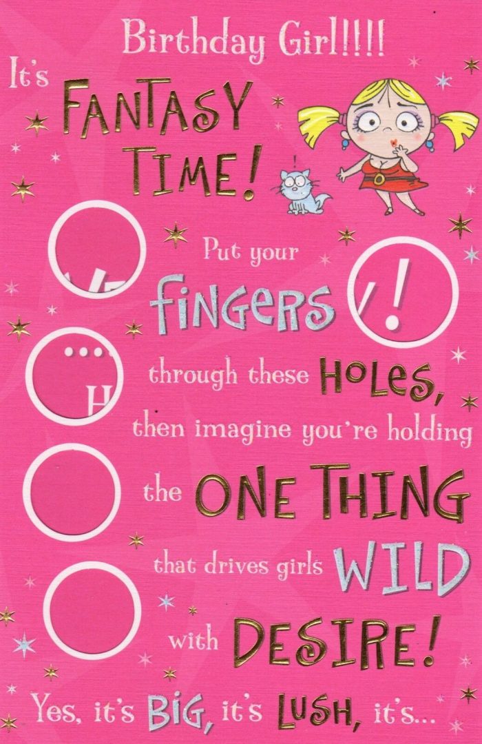 Comic Birthday Greeting Card "Birthday Girl It's Fantasy Time"