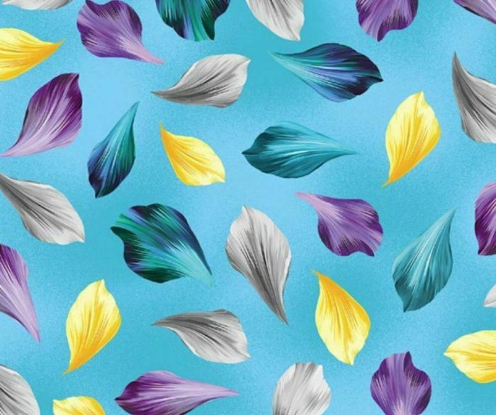 Fat Quarter - Petal Paradise - Turquoise Petals Cotton Fabric