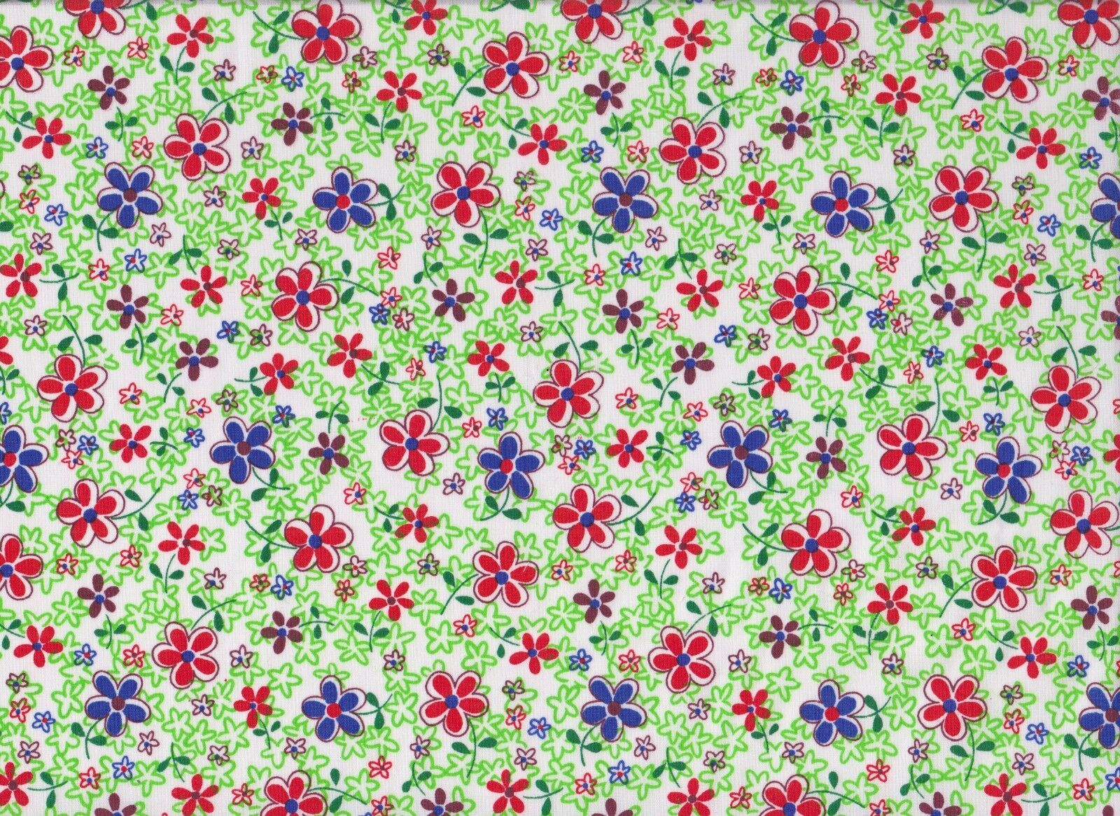 Green Floral Polycotton Fabric (112cm wide)