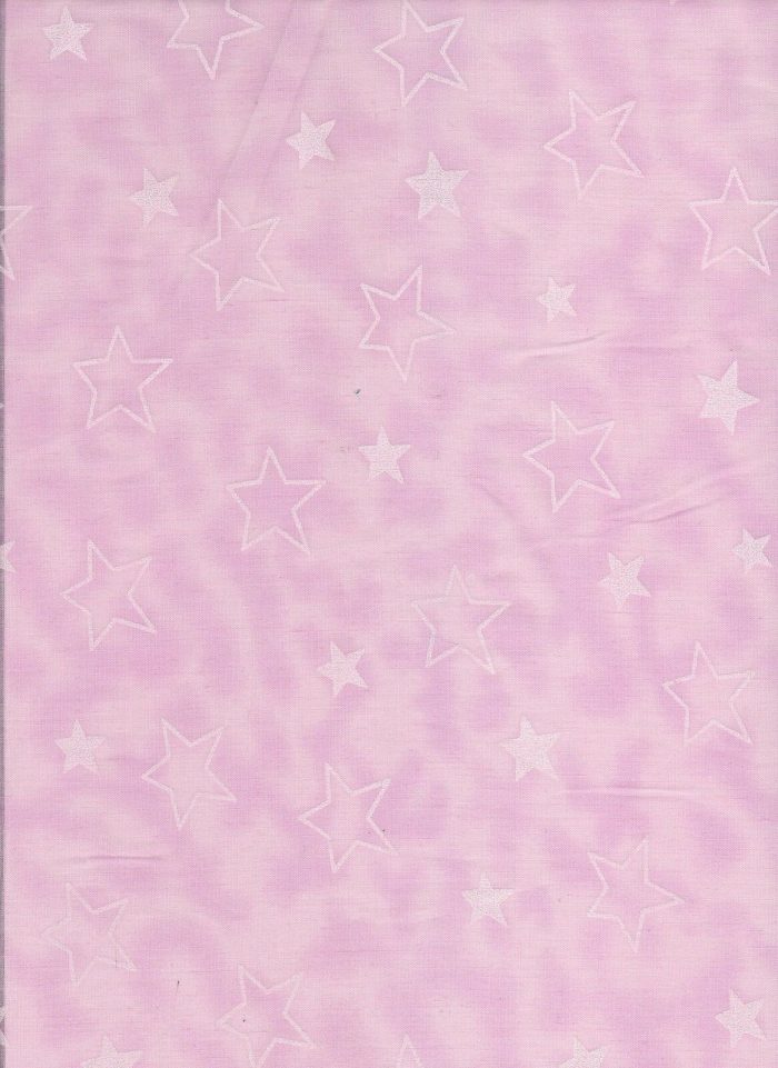 Lilac / White Stars Polycotton Fabric