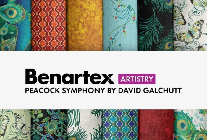 Peacock Symphony: Feather Ivory  Cotton Fabric 110cm wide (per metre)