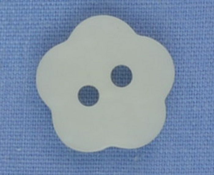 12mm White Flower 2 Hole Button (per button)