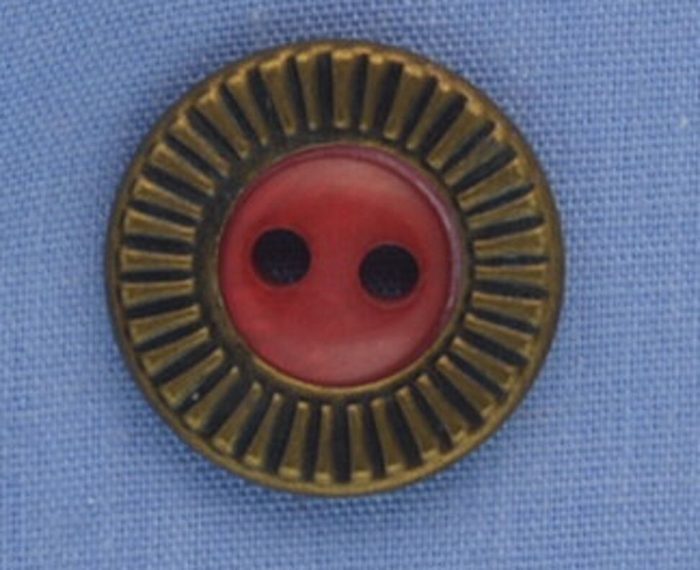 17mm Burgandy / Bronze 2 Hole Button (per button)