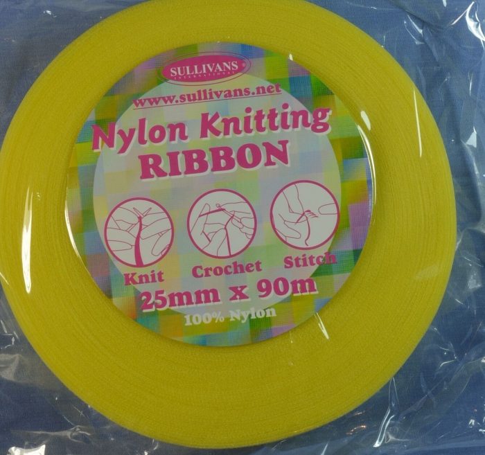 25mm Yellow Nylon Knitting Ribbon (x 90 metres)