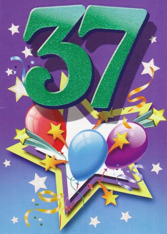 37th Birthday Card Designed and Printed in Australia