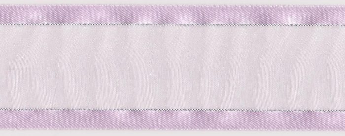 38mm Lavender / Silver Satin Edged Organza Ribbon