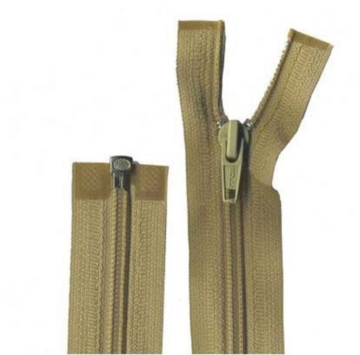 50cm Beige Open End Zip