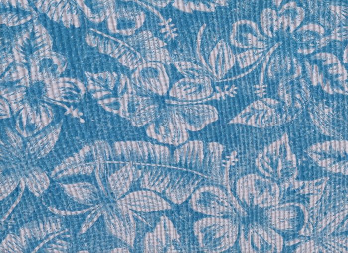 Blue Floral Printed Polyester Fabric