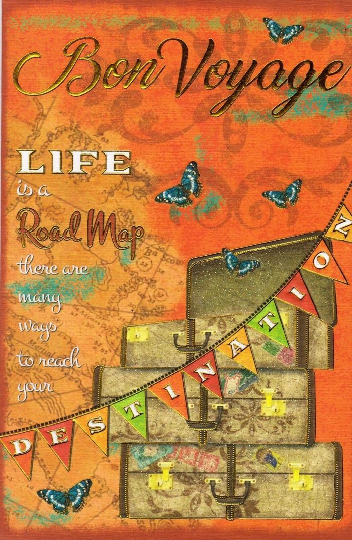 Bon Voyage Life Is A Roadmap Greeting Card
