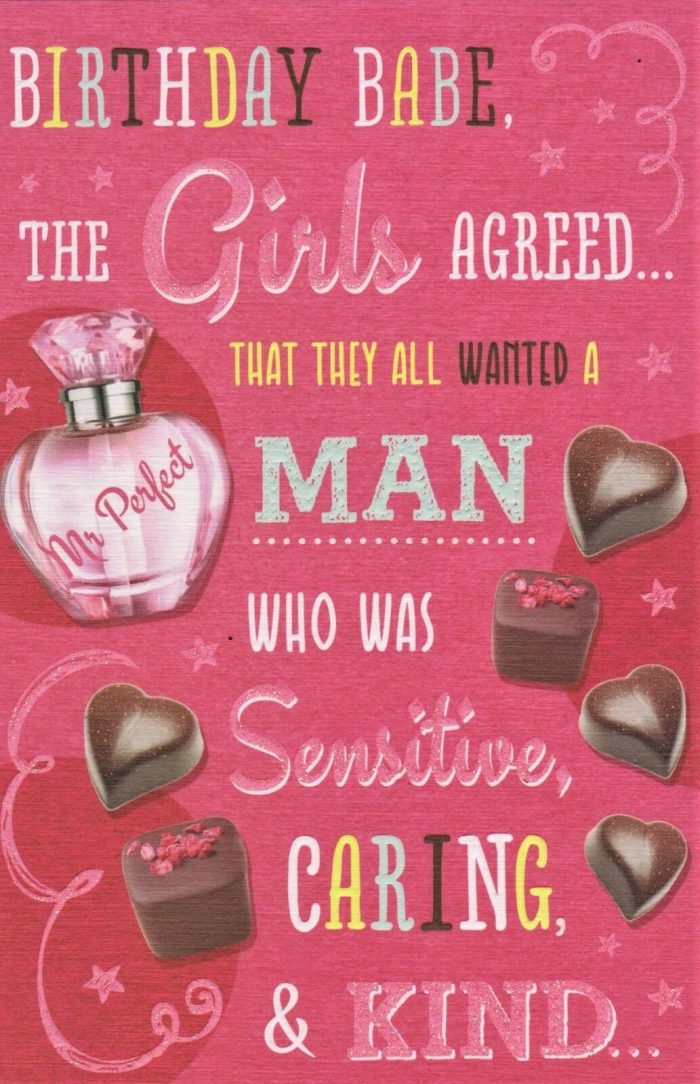 Comic Greeting Card "Birthday Babe, the girls agreed ..... "