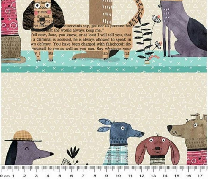Fat Quarter - It's Raining Cats and Dogs - Dogs Together Cotton Fabric