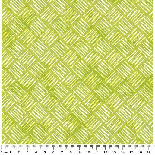Fat Quarter - Soul Shine and Daydreams: Crosshatch Lime Cotton Fabric