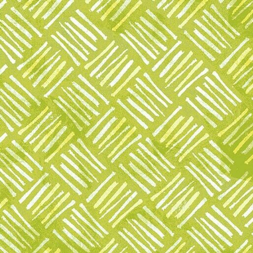 Fat Quarter - Soul Shine and Daydreams: Crosshatch Lime Cotton Fabric