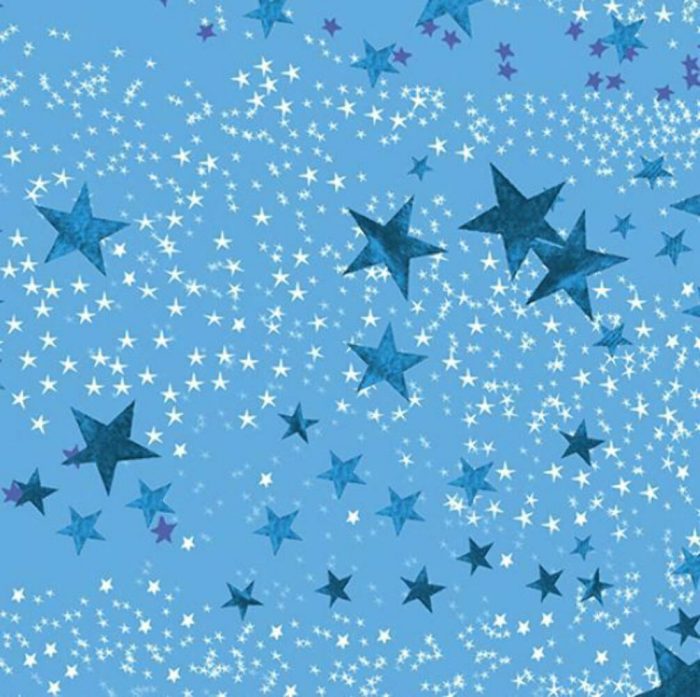 Fat Quarter - Space Odyssey - Turquoise Blue Starry Night Cotton Fabric