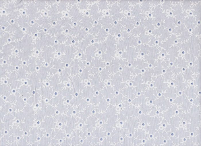 White Cutwork Lacquar Print Polycotton Fabric (115cm wide)