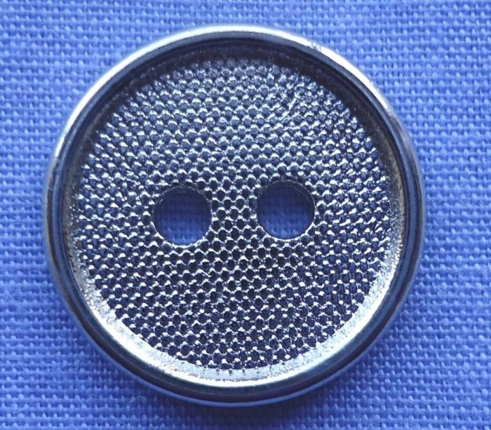 13mm Silver 2 Hole Button (x 2 buttons)