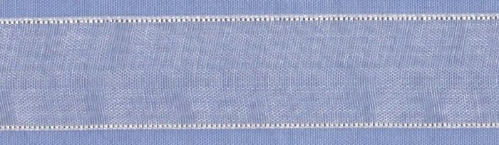15mm White / Silver Edge Organza Ribbon (x 2 metres)