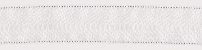 15mm White / Silver Edge Organza Ribbon (x 2 metres)