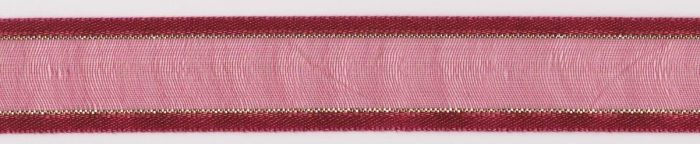 22mm Burgundy / Gold Satin Edged Organza Ribbon