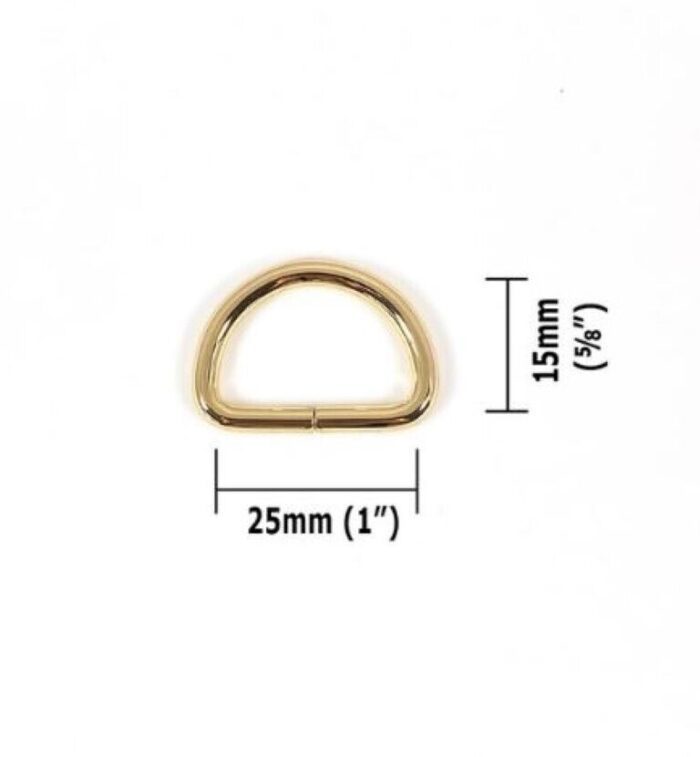 25mm Gold D Rings 4 Pk by Voodoo Bag Hardware