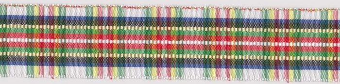25mm White Tartan Ribbon