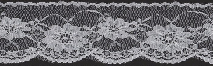 60mm Off White Nylon Lace Edging (x 4 metres)