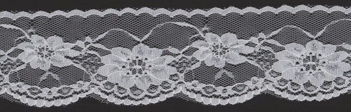 60mm White Nylon Lace Edging (x 4 metres)