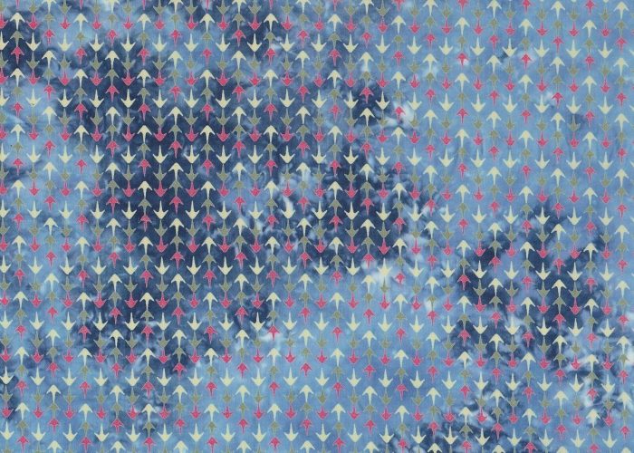 Blue Stonewash with Arrow Pattern Cotton Fabric 115cm wide (x 0.65 metres)