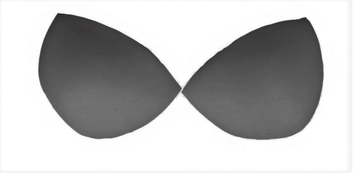Medium Black Half Moon Foam Bra / Bikini Inserts (2 Pack)