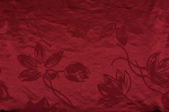 Red SIlky Floral Patterned Upholstery / Furnishing Fabric 155cm wide (per metre)